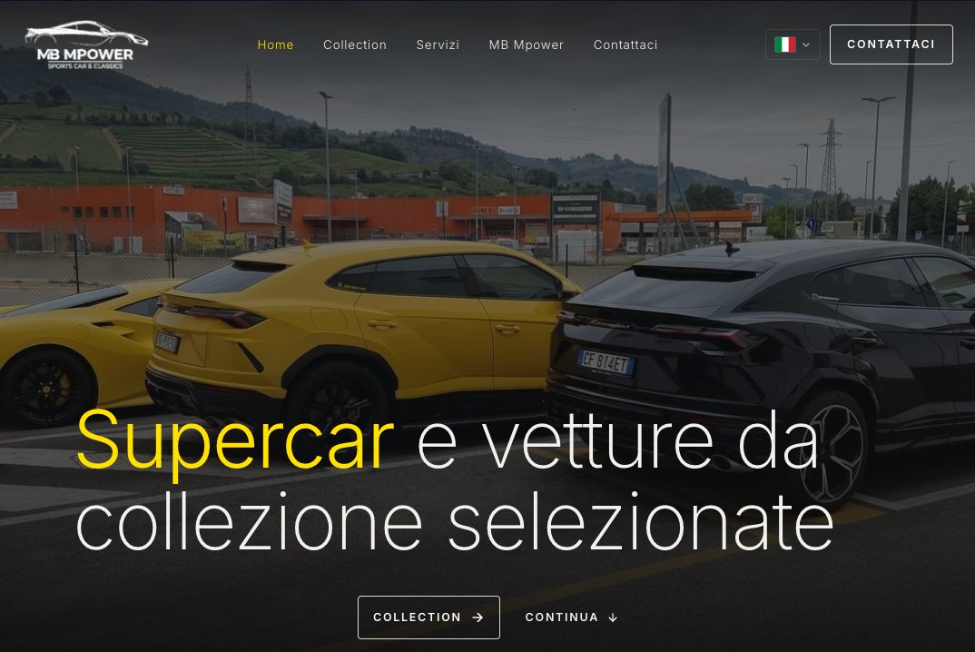 Anteprima del sito web di MB M-Power, rivenditore di supercar e auto da collezione a Corciano